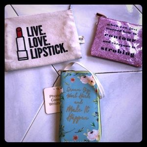 makeup bags and iPhone case bundle